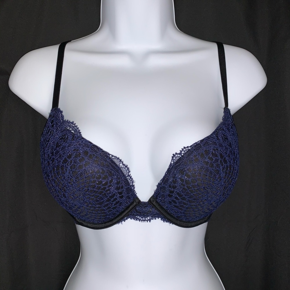Victoria Secret Black with blue lace bra